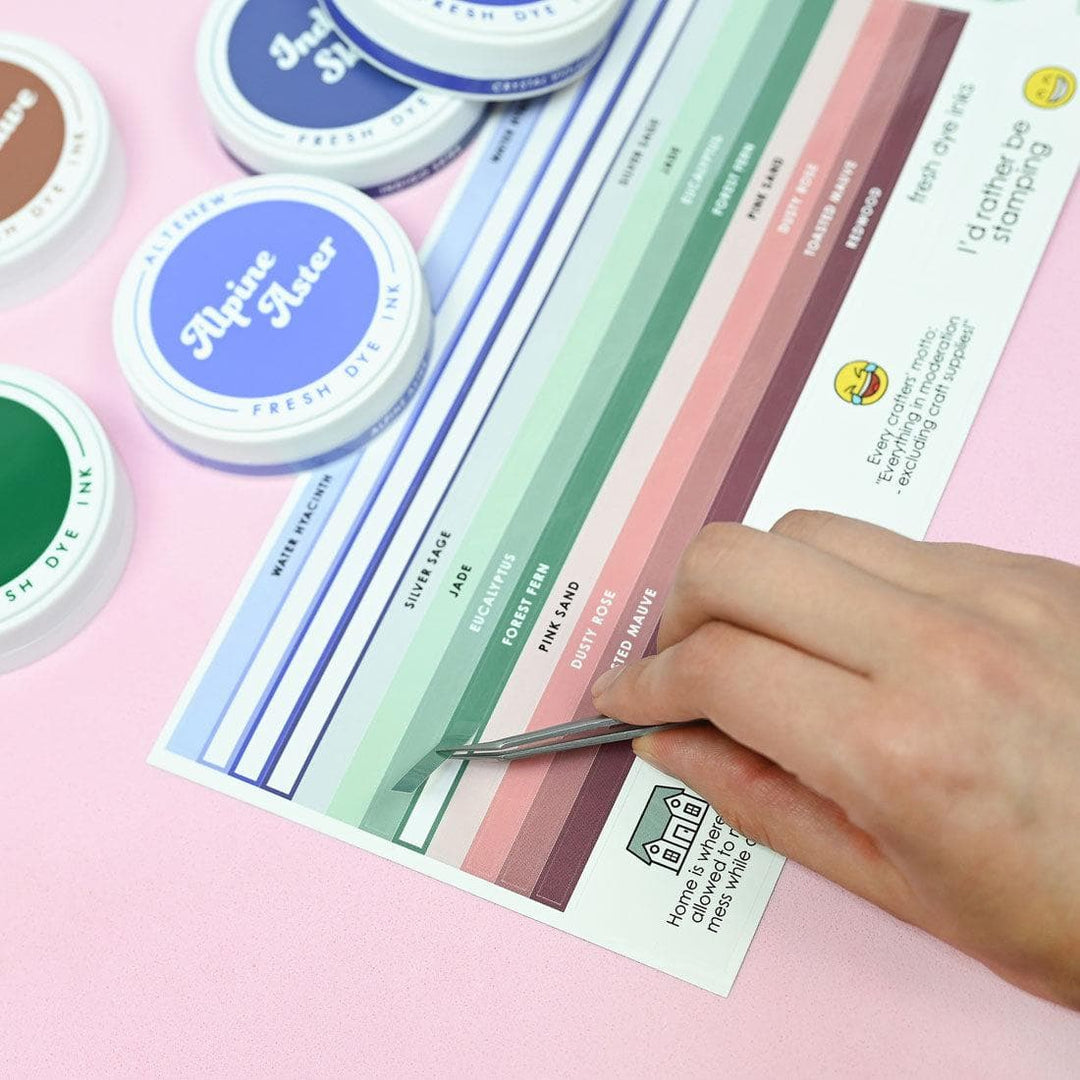 Round Ink Pads Label Set - ChromaBloom Delights Fresh Dye Ink Bundle