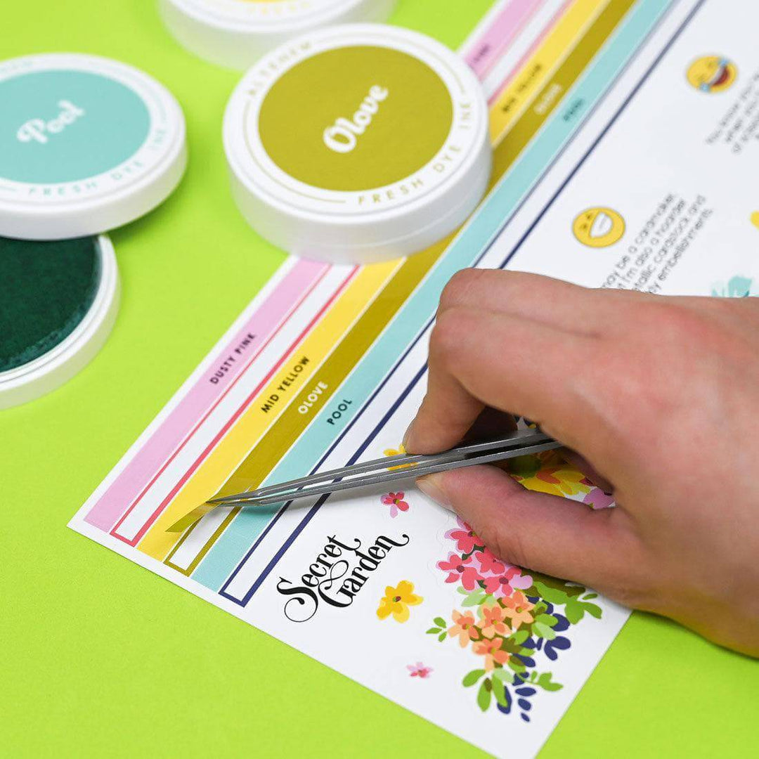Round Ink Pads Label Set - Colorful Charisma Fresh Dye Ink Bundle