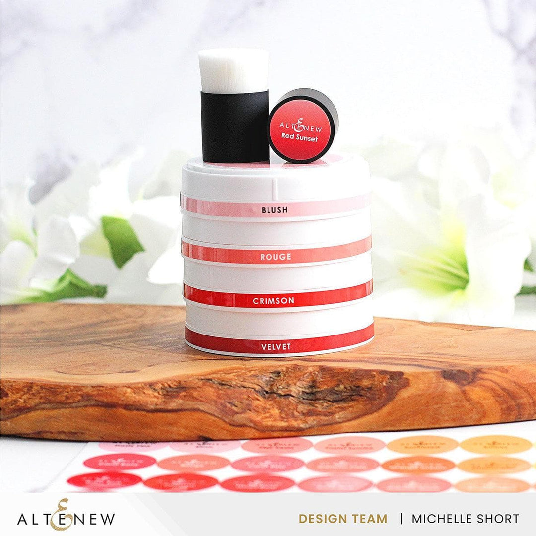 Misil Craft Decals Round Ink Pads Label Set - Red Sunset, Sweet Dreams