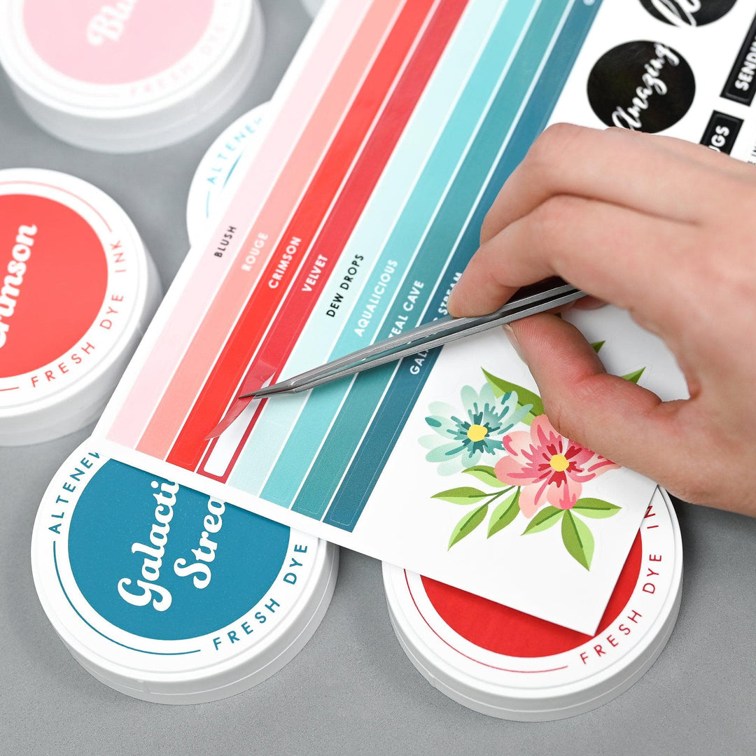 Misil Craft Decals Round Ink Pads Label Set - Red Sunset, Sweet Dreams