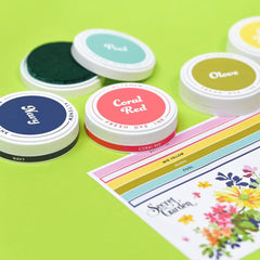 Round Ink Pads Label Set - Vividly Versatile Fresh Dye Ink Bundle