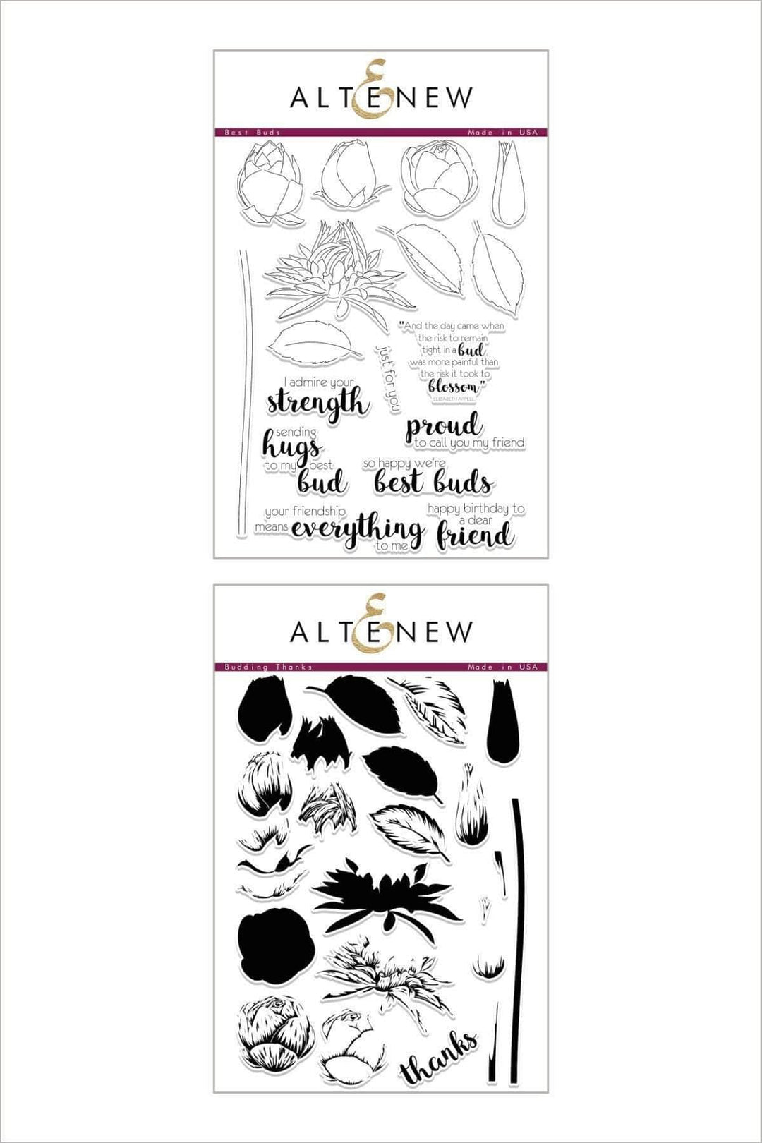 Altenew Stamp Bundle Best Buds & Budding Thanks Stamp Bundle