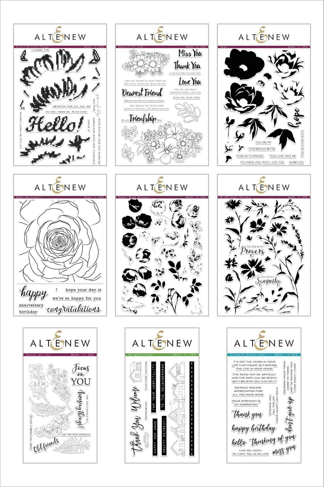 Altenew Stamp Bundle Z - Stitched With Hope Stamp Bundle