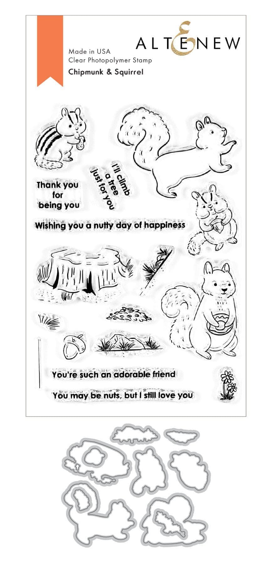 Altenew Stamp & Die Bundle Chipmunk & Squirrel Stamp & Die Bundle