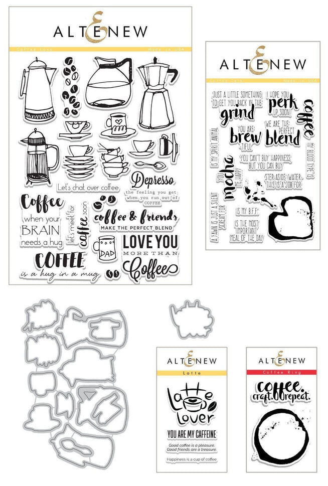Altenew Stamp & Die Bundle Coffeeholic Stamp & Die Bundle