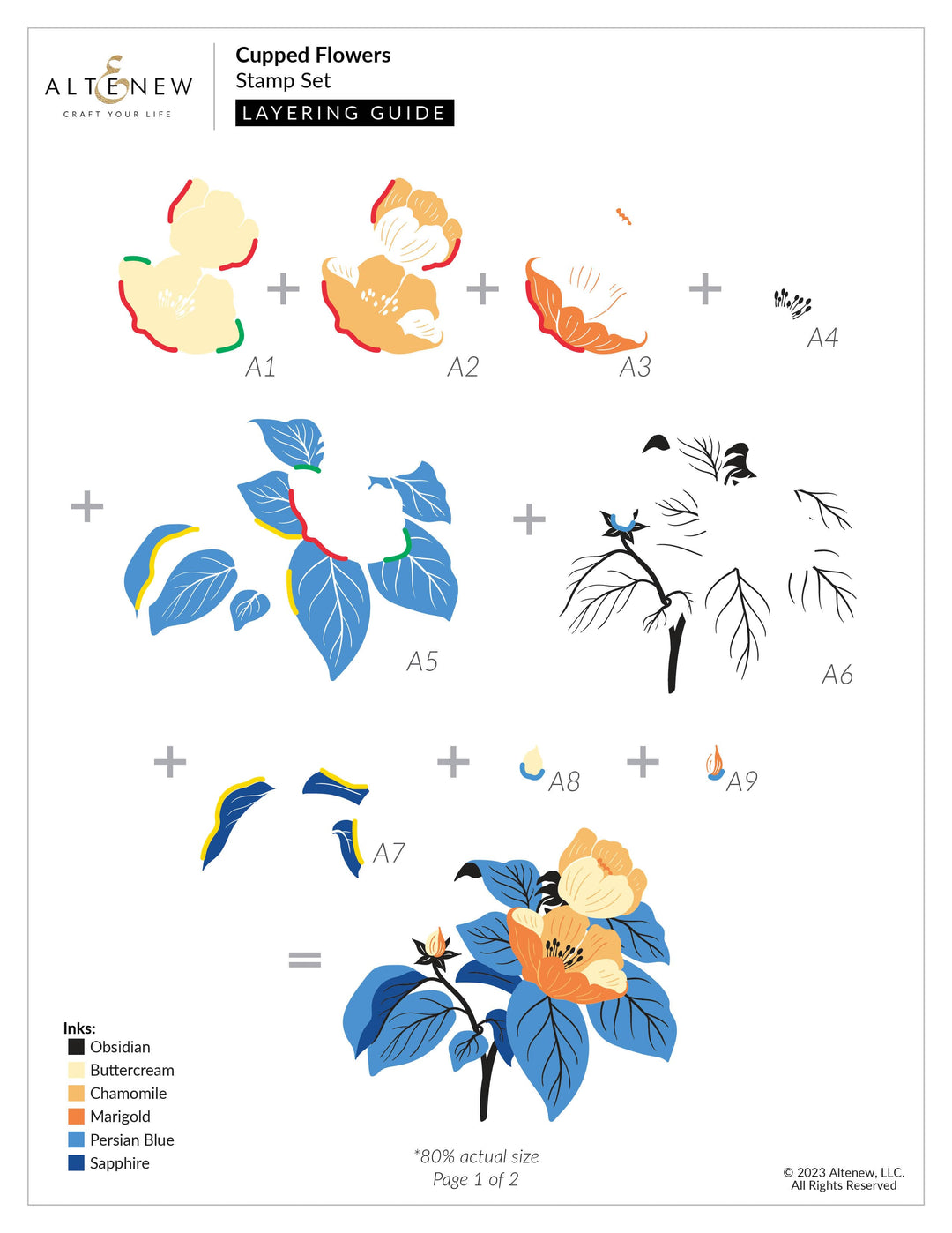 Altenew Stamp & Die Bundle Cupped Flowers