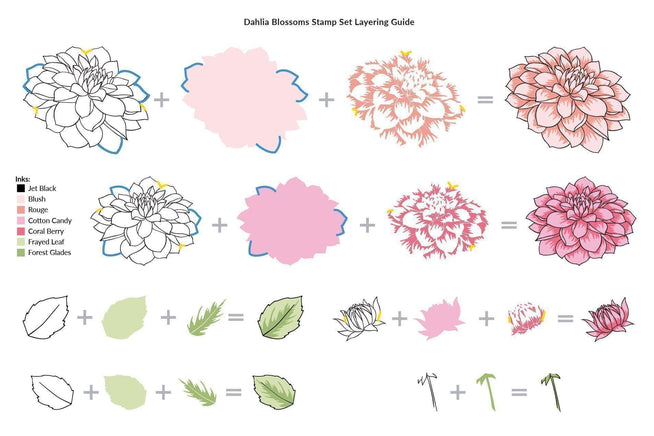 Altenew Stamp & Die Bundle Fan Favorites: Dahlia Blossoms Complete Stamp & Die Bundle