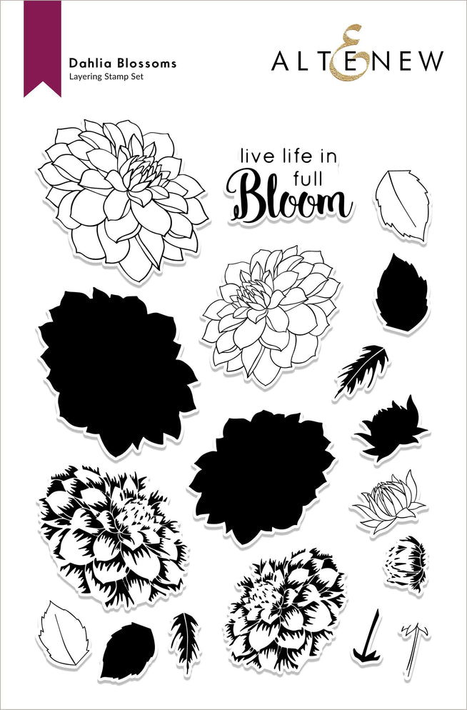 Altenew Stamp & Die Bundle Fan Favorites: Dahlia Blossoms Complete Stamp & Die Bundle