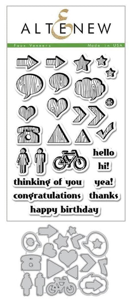 Altenew Stamp & Die Bundle Faux Veneer Stamp & Die Bundle