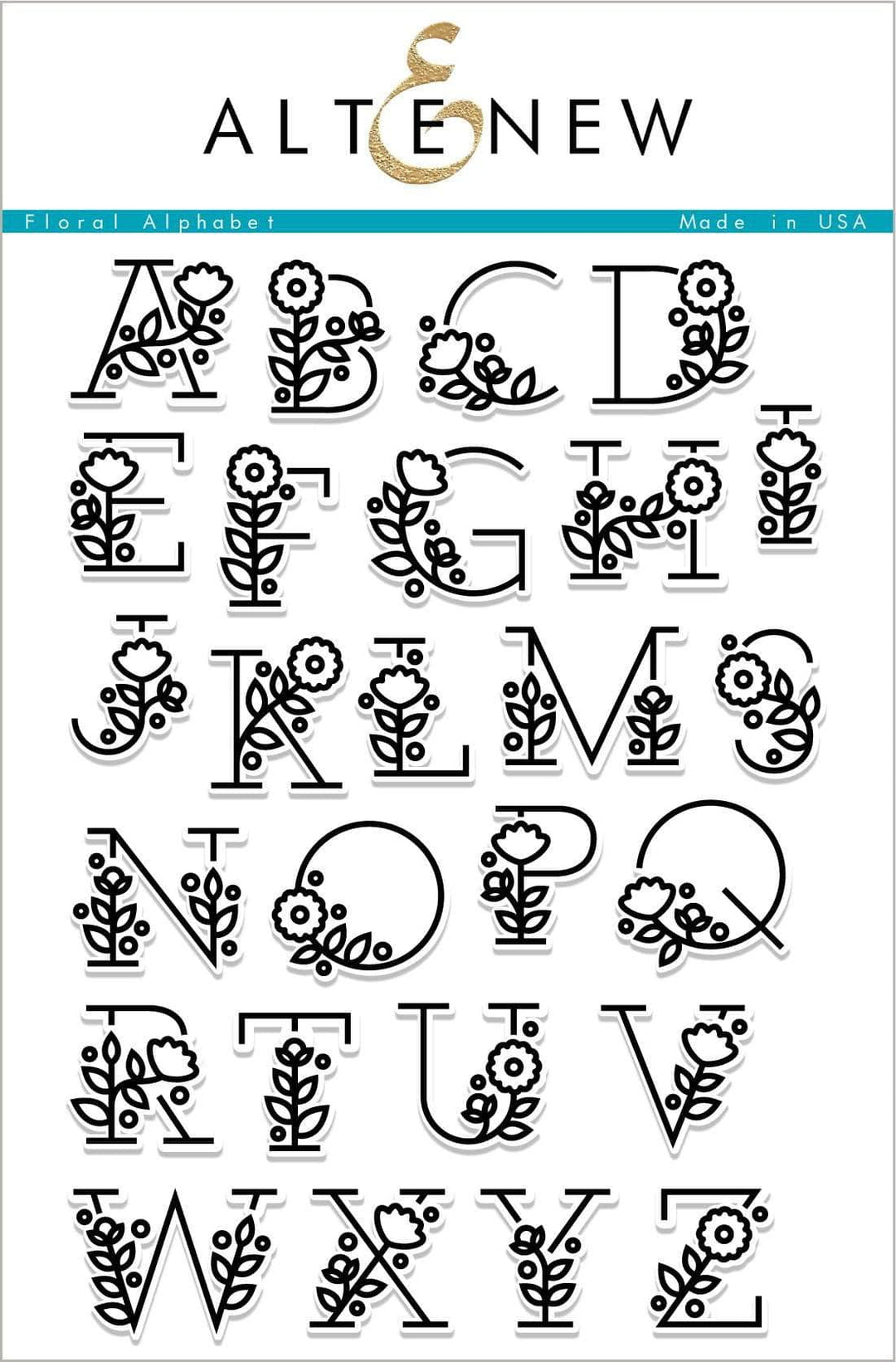 Altenew Stamp & Die Bundle Floral Alphabet