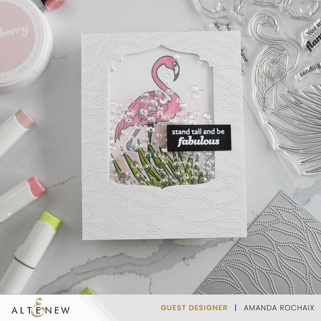 Flowers And A Flamingo