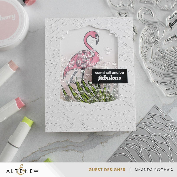 Flowers And A Flamingo