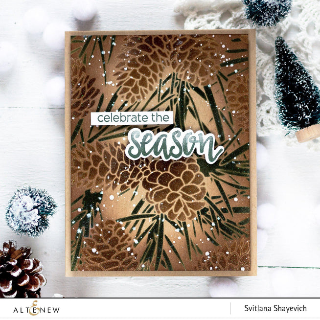 Altenew Stamp & Die Bundle Halftone Holidays Stamp & Die & Christmas Season Die Set Bundle