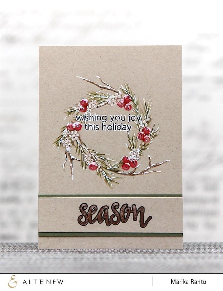 Altenew Stamp & Die Bundle Halftone Holidays Stamp & Die & Christmas Season Die Set Bundle