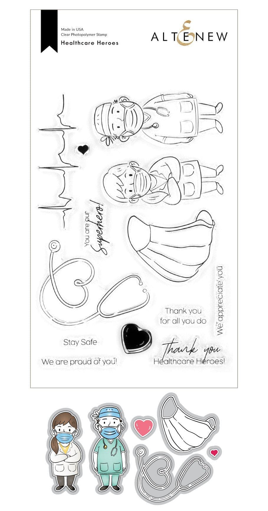 Altenew Stamp & Die Bundle Healthcare Heroes Stamp & Die Bundle