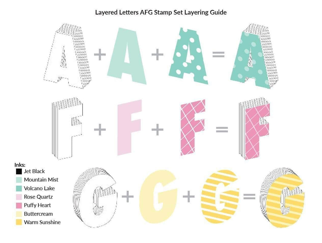 Altenew Stamp & Die Bundle Layered Letters AFG Stamp & Die Bundle