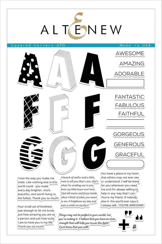 Altenew Stamp & Die Bundle Layered Letters AFG Stamp & Die Bundle