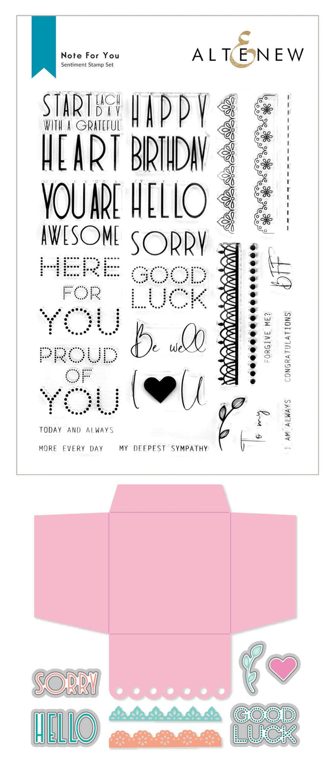 Altenew Stamp & Die Bundle Note For You Stamp & Die Bundle