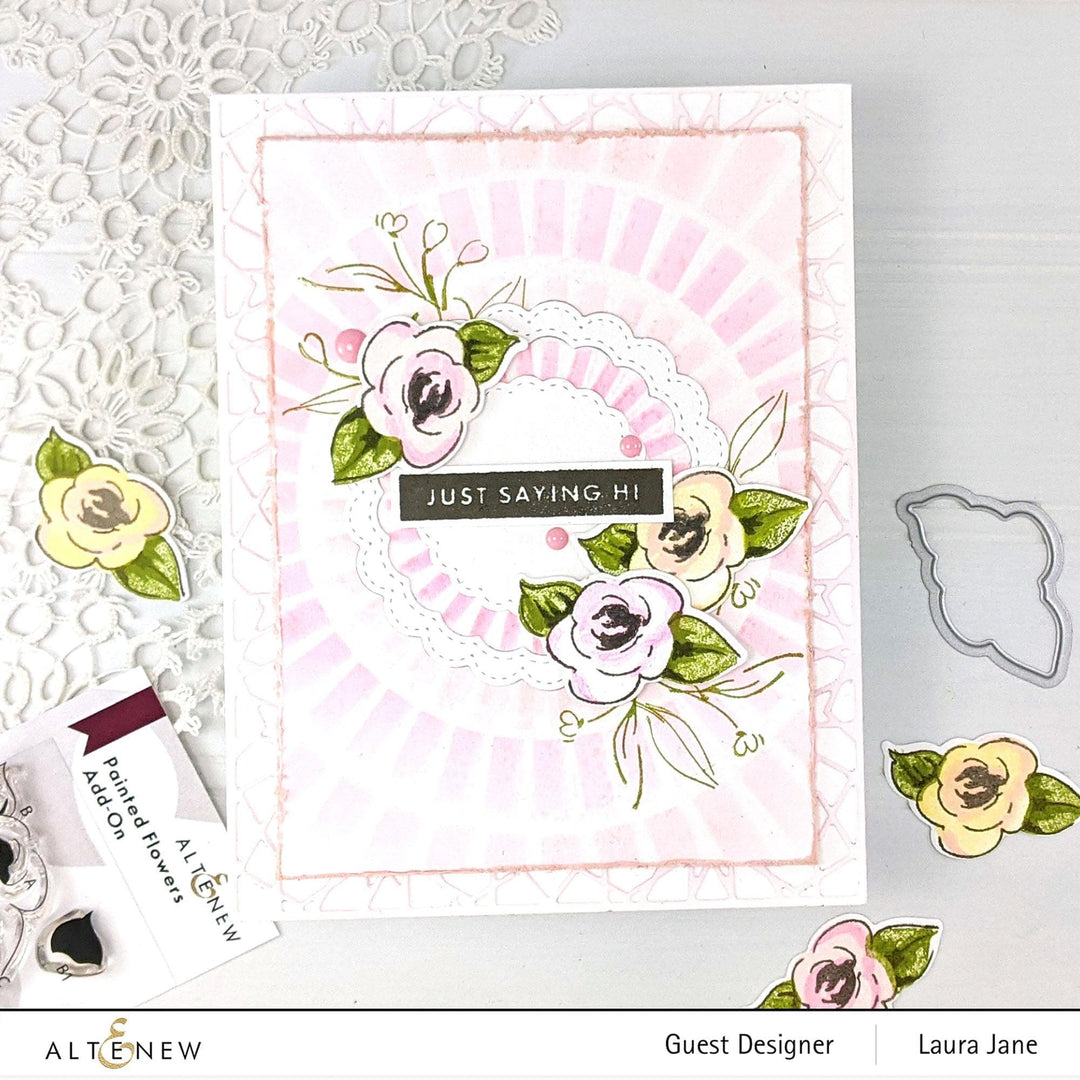 Altenew Stamp & Die Bundle Painted Flowers Add-On Stamp & Die Bundle