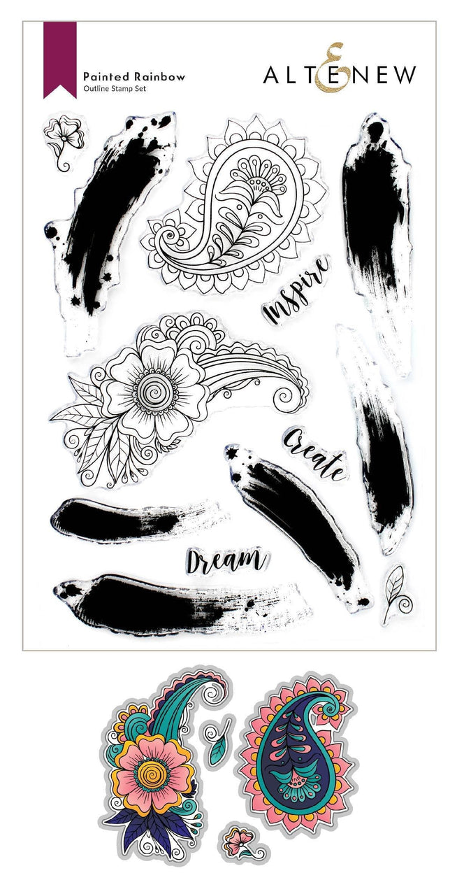 Altenew Stamp & Die Bundle Painted Rainbow Stamp & Die Bundle