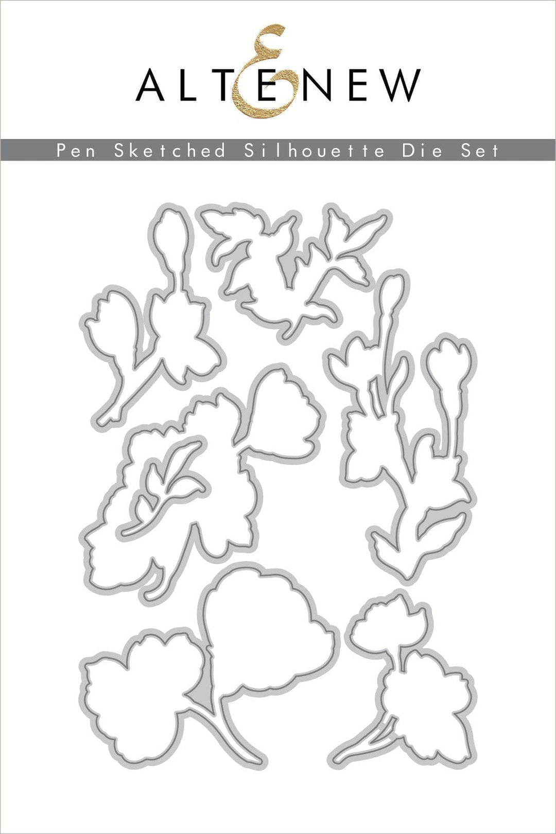 Altenew Stamp & Die Bundle Pen Sketched Silhouette Stamp & Die Bundle