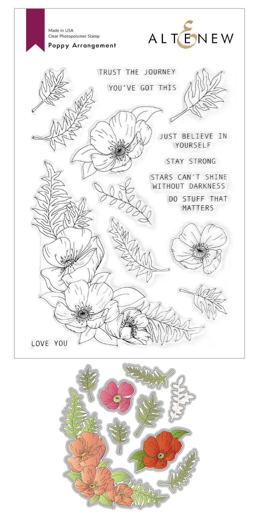 Poppy Arrangement Stamp & Die Bundle