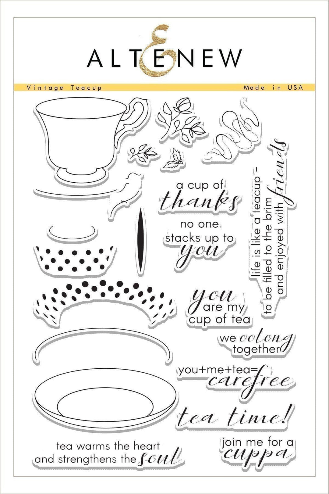 Altenew Stamp & Die Bundle Vintage Teacup Stamp & Die Bundle