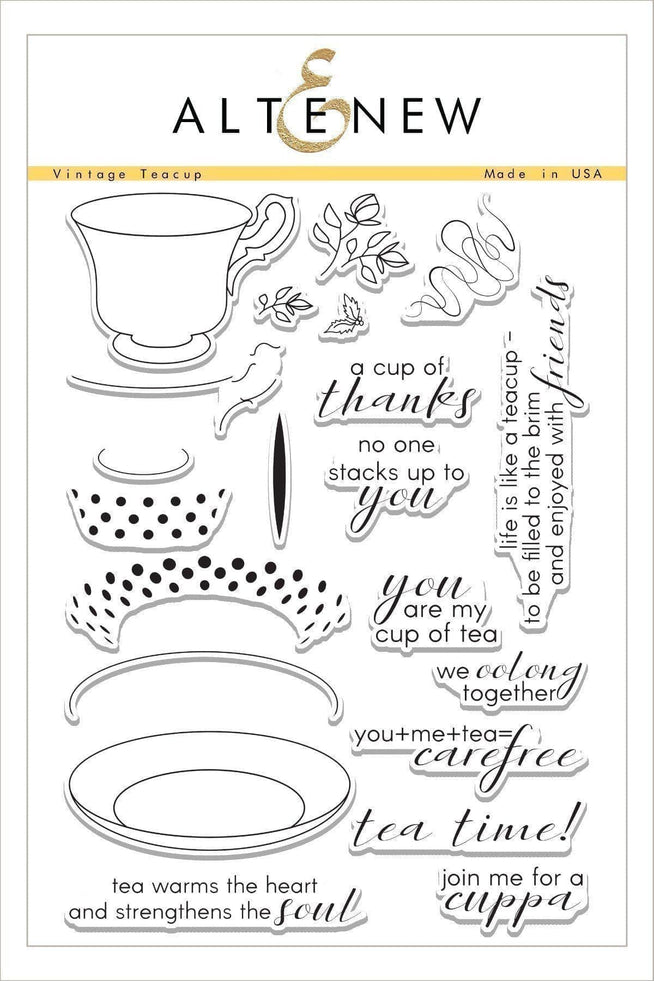 Altenew Stamp & Die Bundle Vintage Teacup Stamp & Die Bundle