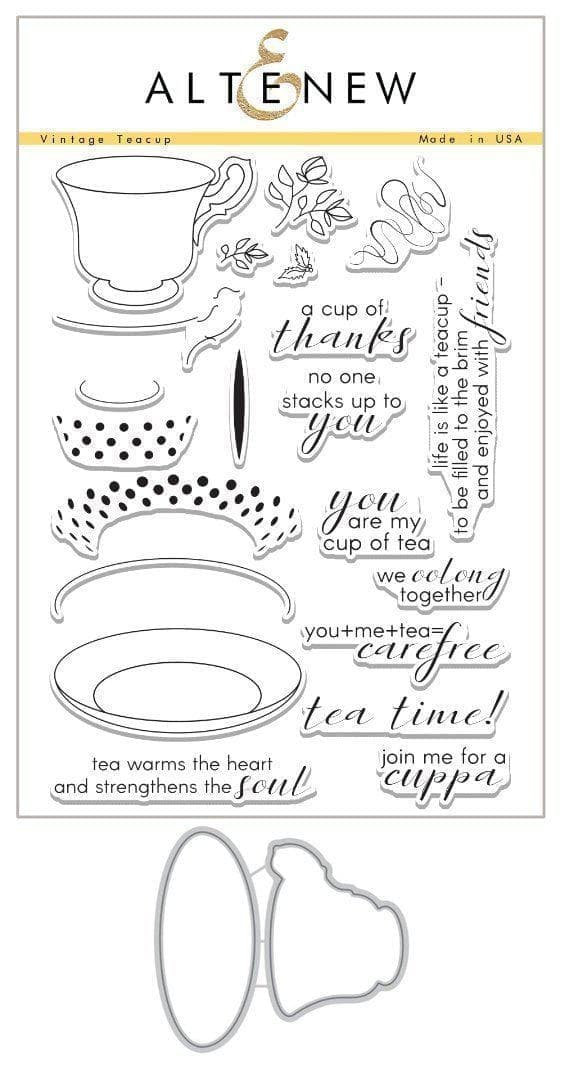 Altenew Stamp & Die Bundle Vintage Teacup Stamp & Die Bundle