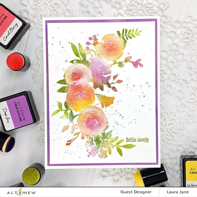 Altenew Stamp & Die Bundle Watercolor Halftone Stamp Set & Die Set & Painted Fantasy Washi Tape Bundle