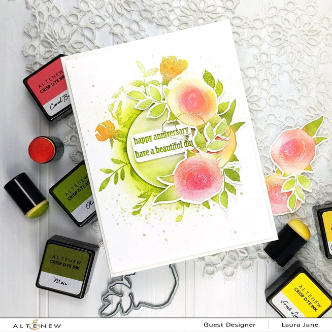 Altenew Stamp & Die Bundle Watercolor Halftone Stamp Set & Die Set & Painted Fantasy Washi Tape Bundle