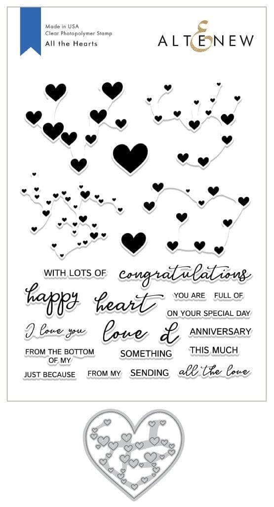 Altenew Stamp & Die Bundle All the Hearts Stamp & Die Bundle