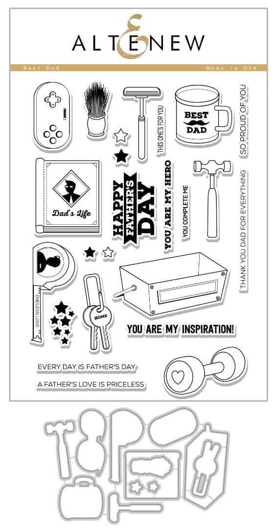 Altenew Stamp & Die Bundle Z - Best Dad Stamp & Die Bundle