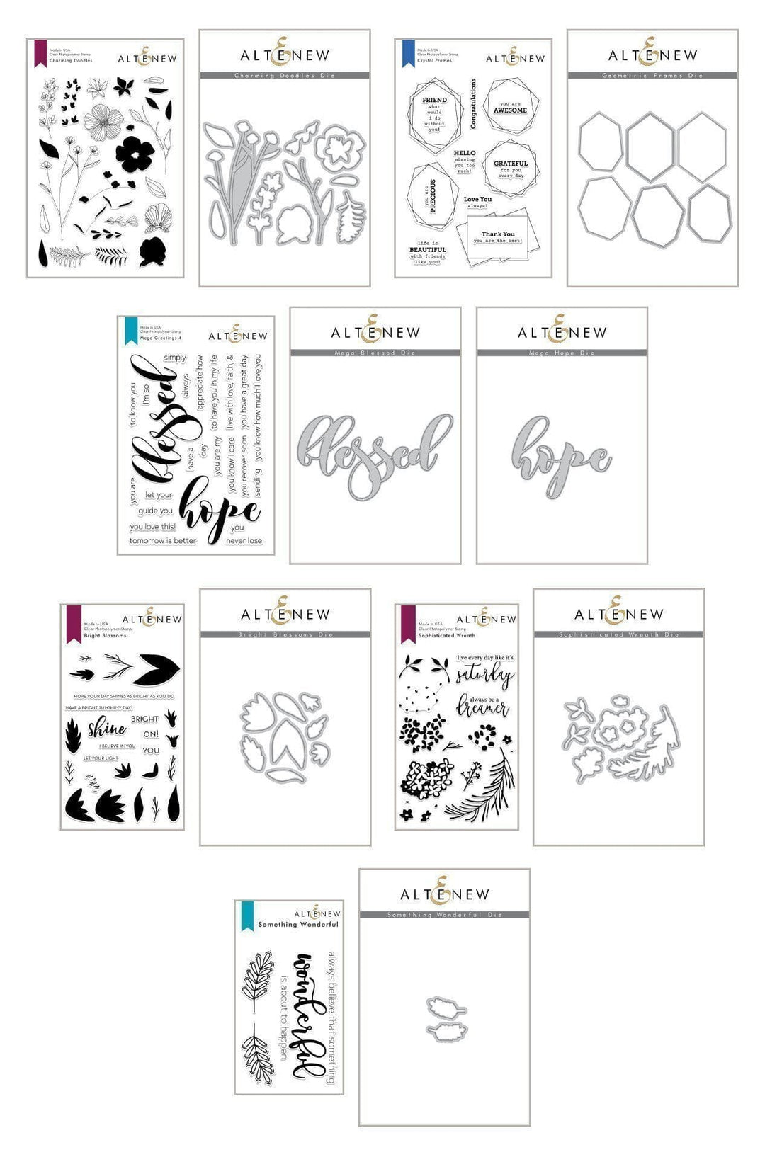 Altenew Stamp & Die Bundle Blessed With Hope Coordinating Stamp & Die Bundle