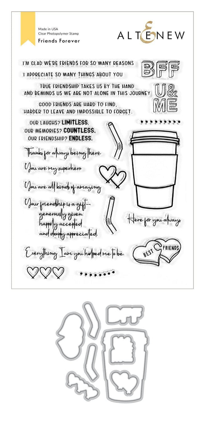 Altenew Stamp & Die Bundle Friends Forever Stamp & Die Bundle