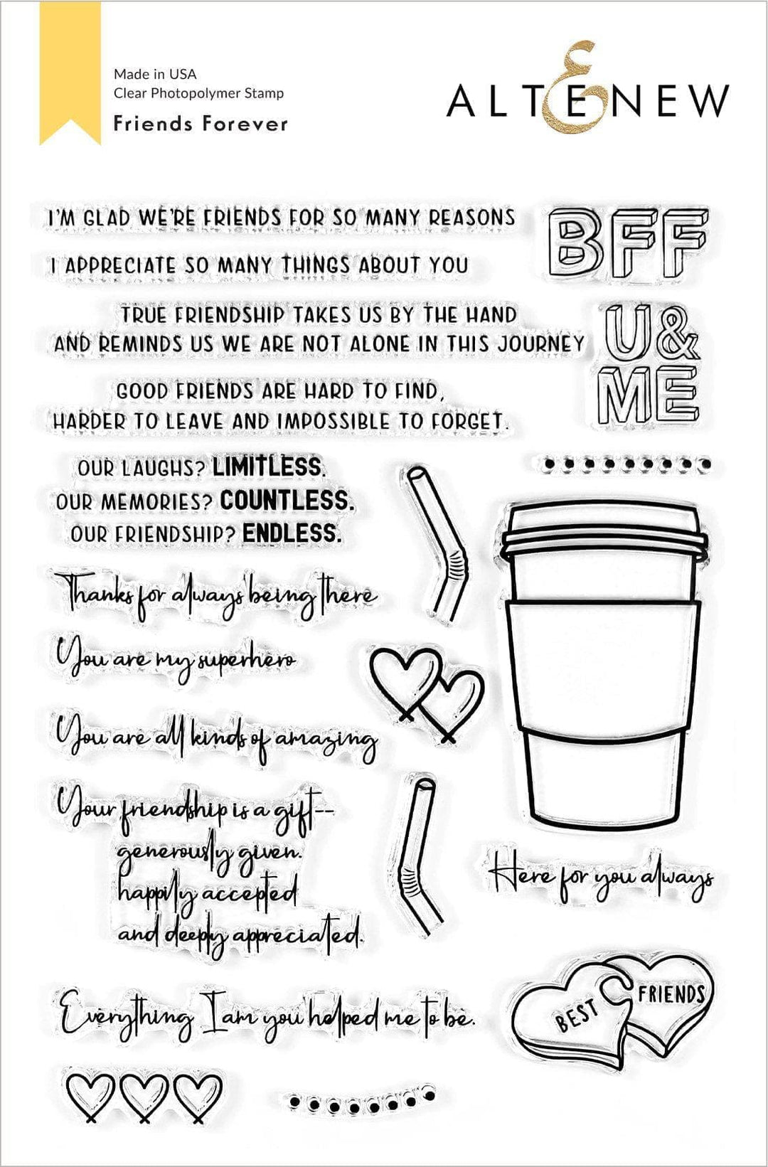 Altenew Stamp & Die Bundle Friends Forever Stamp & Die Bundle