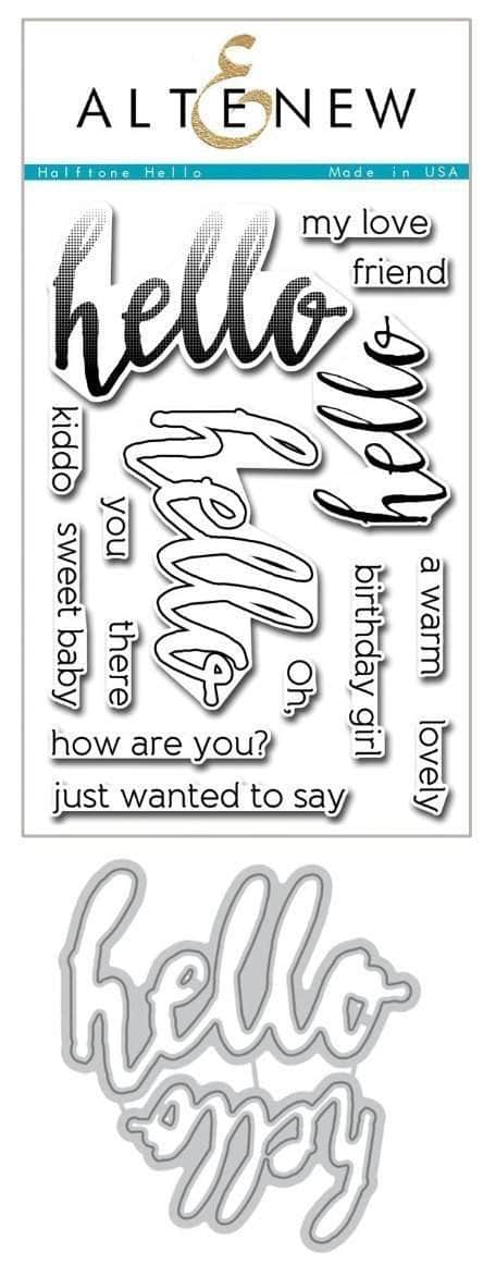 Altenew Stamp & Die Bundle Halftone Hello Stamp & Die Bundle