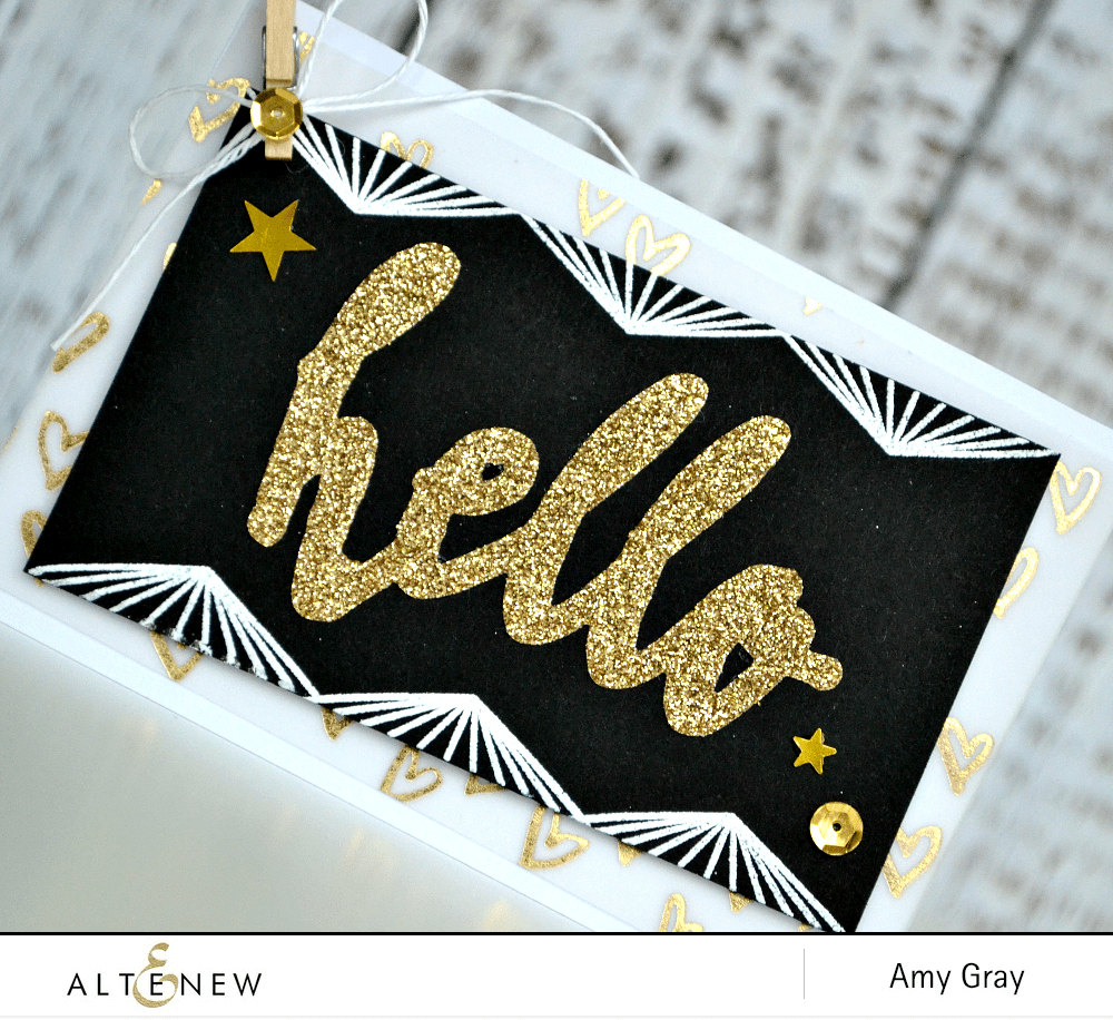 Altenew Stamp & Die Bundle Halftone Hello Stamp & Die Bundle