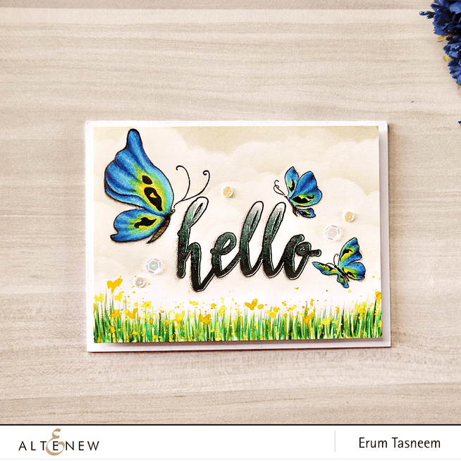 Altenew Stamp & Die Bundle Halftone Hello Stamp & Die Bundle