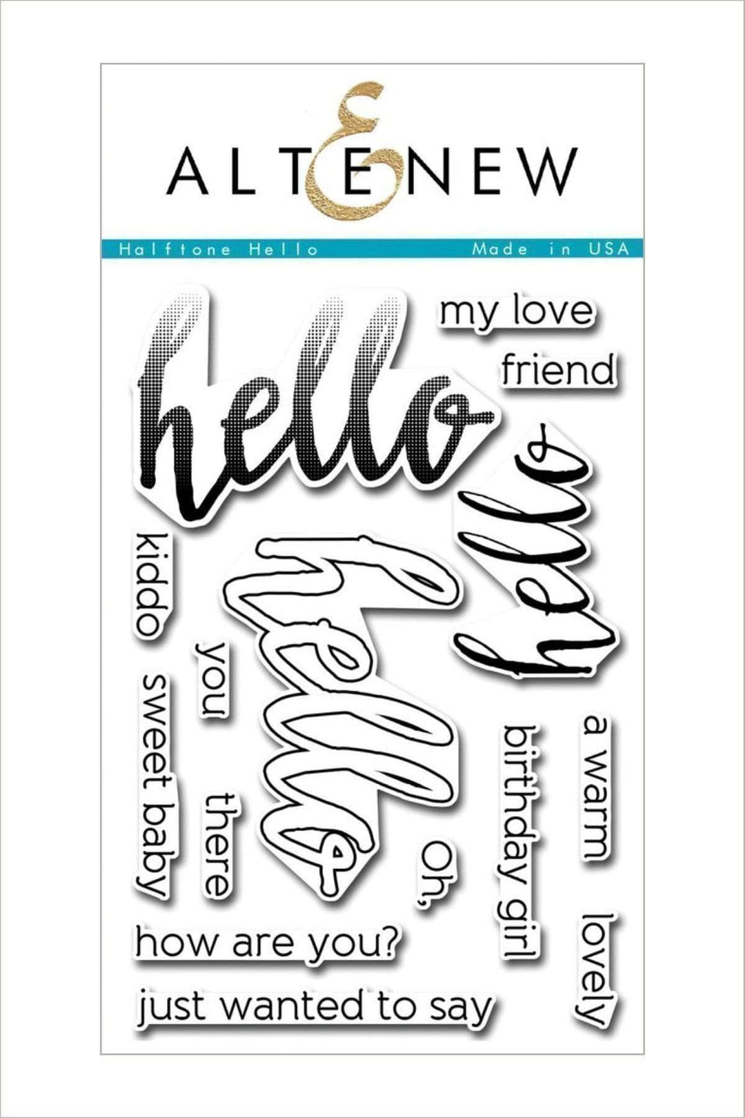 Altenew Stamp & Die Bundle Halftone Hello Stamp & Die Bundle