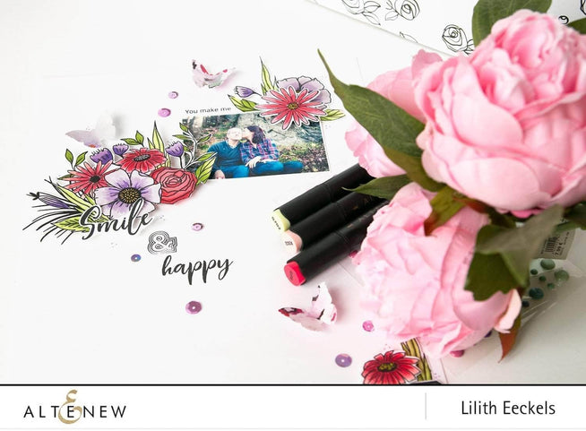 Altenew Stamp & Die Bundle Happy Bloom Stamp & Die Bundle