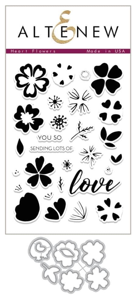Altenew Stamp & Die Bundle Heart Flowers Stamp & Die Bundle