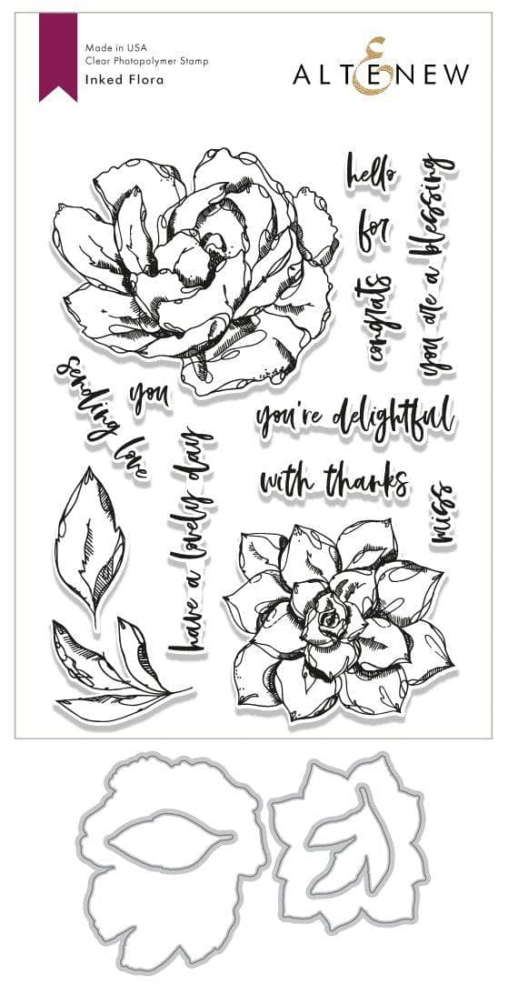 Altenew Stamp & Die Bundle Inked Flora Stamp & Die Bundle