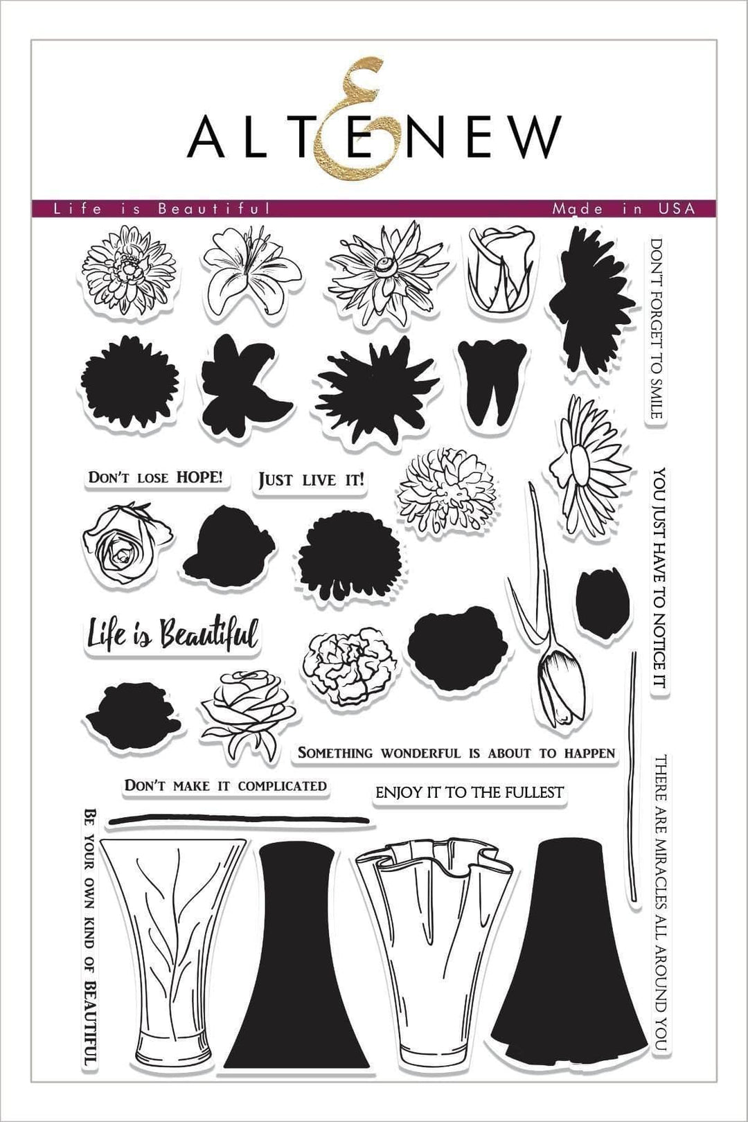 Altenew Stamp & Die Bundle Life is Beautiful Stamp & Die Bundle