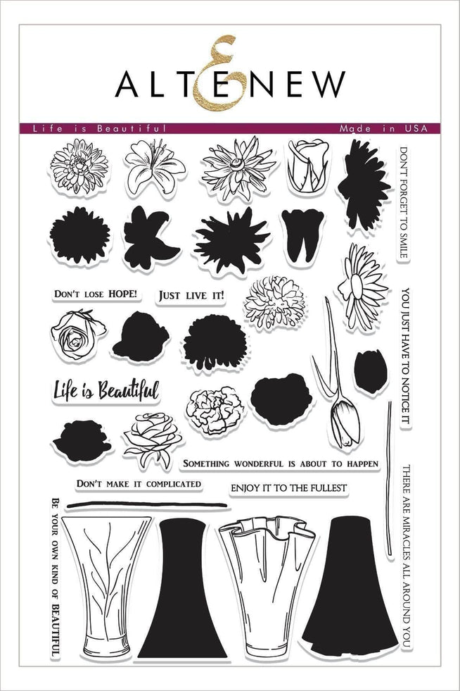 Altenew Stamp & Die Bundle Life is Beautiful Stamp & Die Bundle