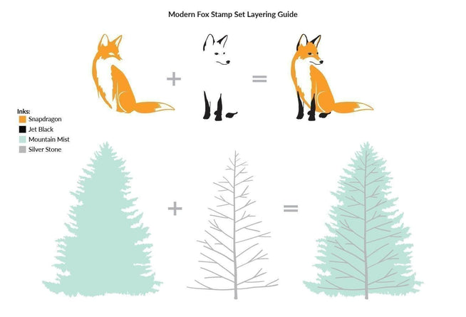 Altenew Stamp & Die Bundle Modern Fox Stamp & Die Bundle