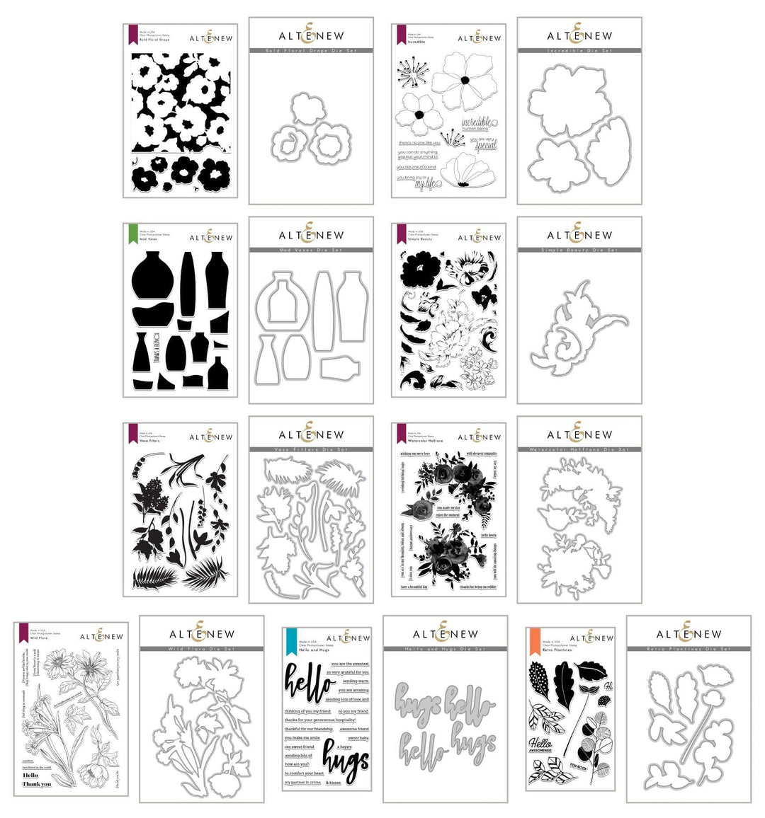 Altenew Stamp & Die Bundle Nature's Beauty Coordinating Stamp & Die Bundle