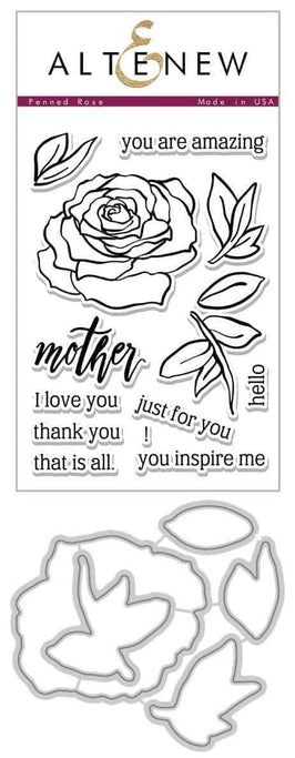 Altenew Stamp & Die Bundle Penned Rose Stamp & Die Bundle
