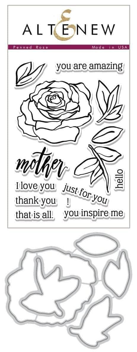 Altenew Stamp & Die Bundle Penned Rose Stamp & Die Bundle