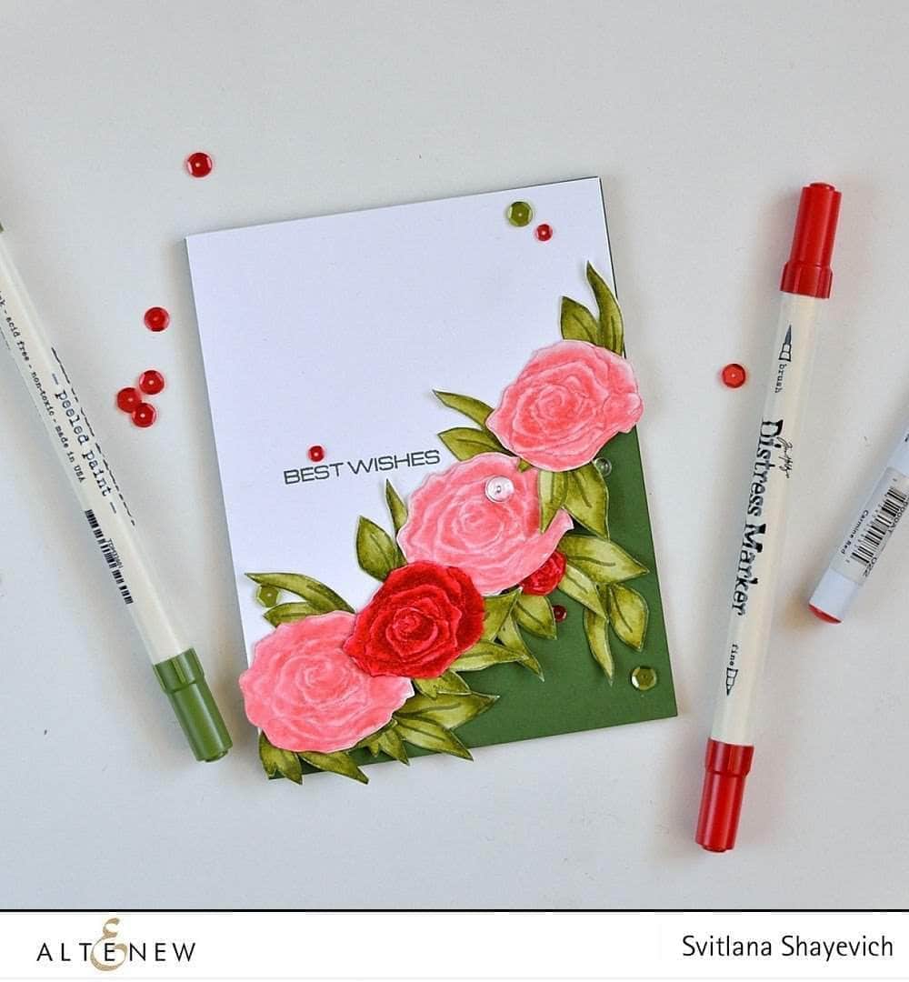 Altenew Stamp & Die Bundle Penned Rose Stamp & Die Bundle